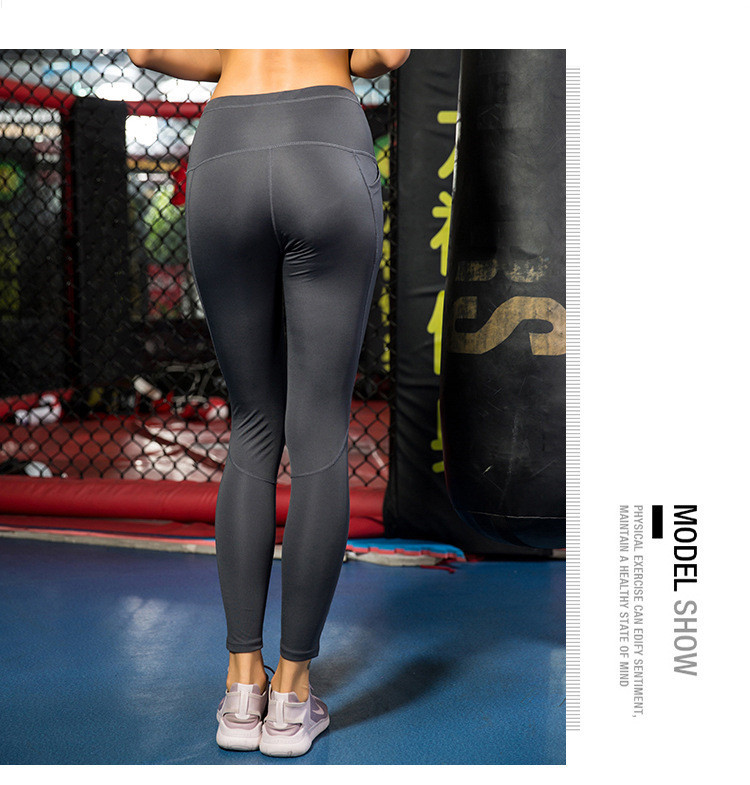 High performance fabric sportswear side pocket design moisture yoga sports leggings