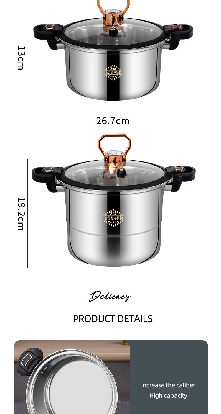 Custom Logo 5L Double Layer Pressure Cooker Stainless Steel With Handle