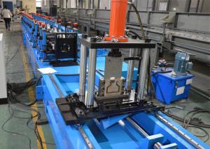 China Gcr15 Steel Rack Upright Roll Forming Machine With Servo Following Cutting wholesale