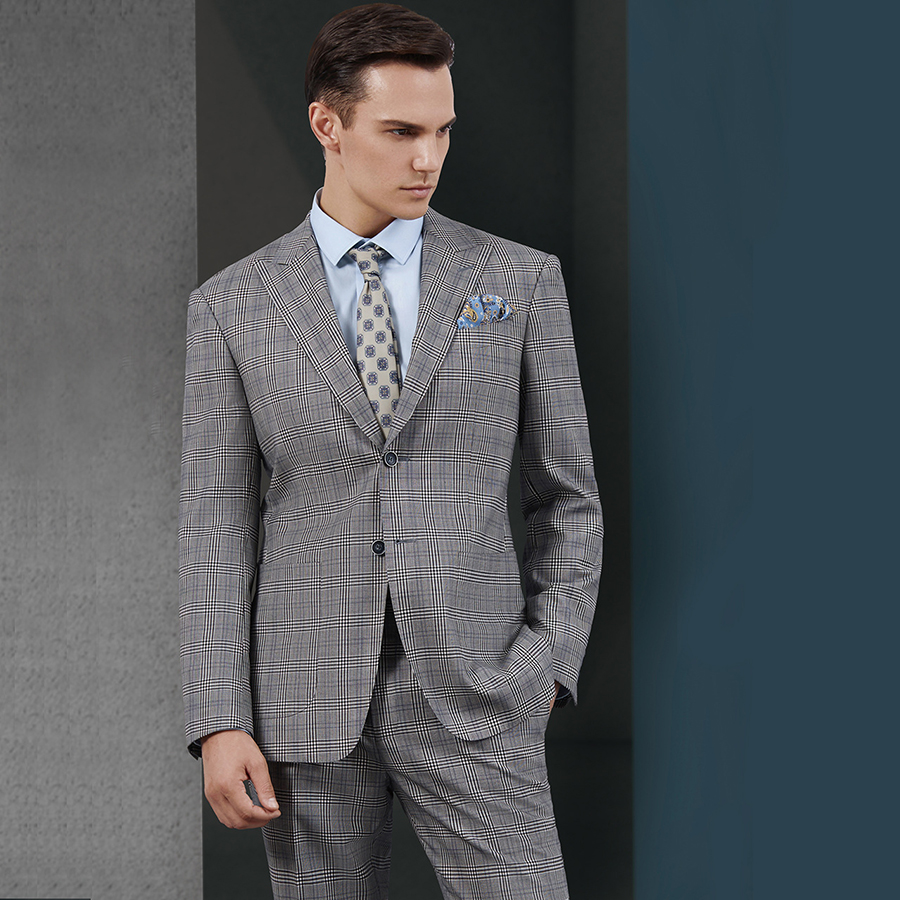 2022 Custom Design Textured Men's Business Suit Blazer Jacket With Navy For Autumn