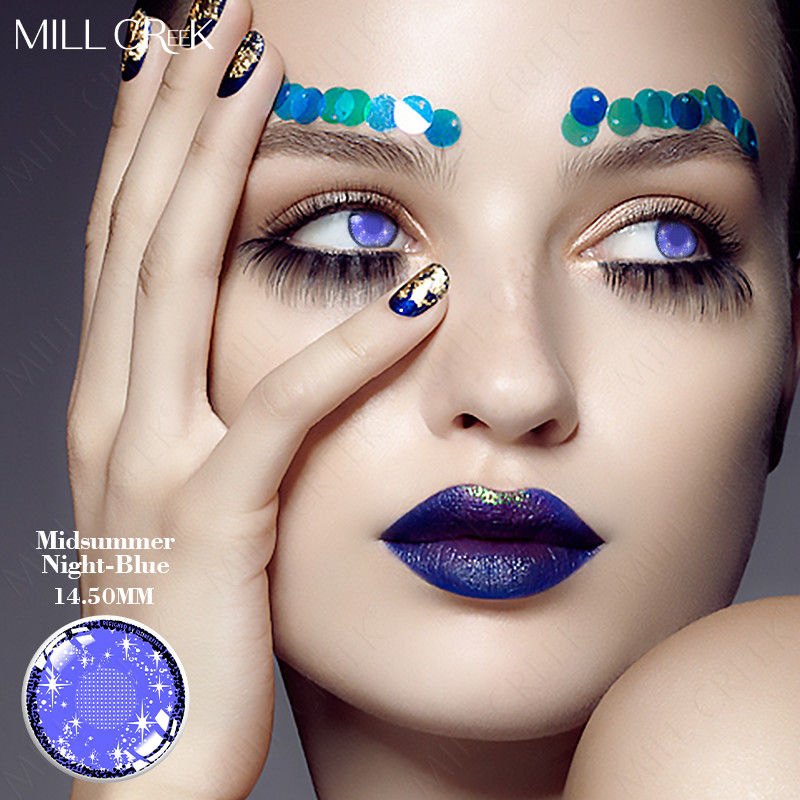 14.0mm Colored hazel Blue Eye Contact Lenses Looking Fresh Circle For Costume