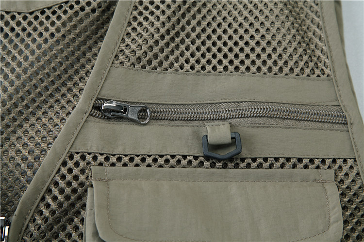 Summer Designer Casual Biker Multi-pocket Mesh Utility Breathable Sleeveless Fishing Plus Size Men's Vests & Waistcoats