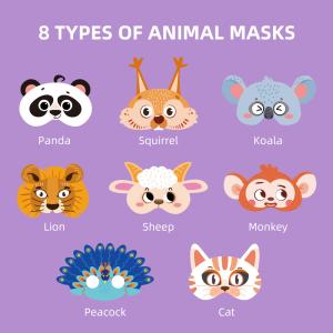 China Animal Shaped Mask Paper Arts Crafts For Toddlers Preshcoolers Dress Up Cosplay wholesale