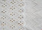 African Bridal Cotton Eyelet Lace Fabric , Embroidered Cotton Lace Curtain
