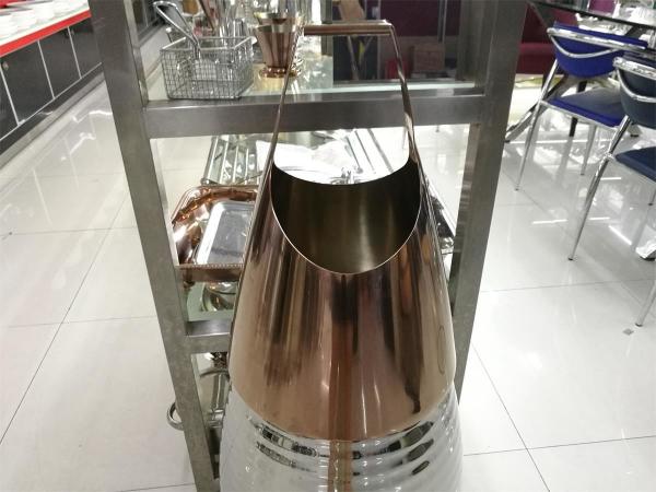Rose Gold Stainless Steel Champagne Commercial Buffet Equipment With Handle , Heavy Duty Wine Bucket
