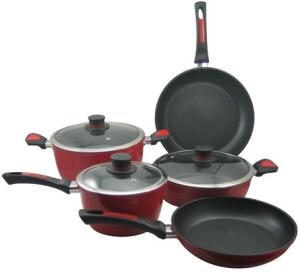 China IMITATE CAST ALUMINIUM PORCELAIN ENAMELLED NON-STICK 8PCS COOKWARE wholesale