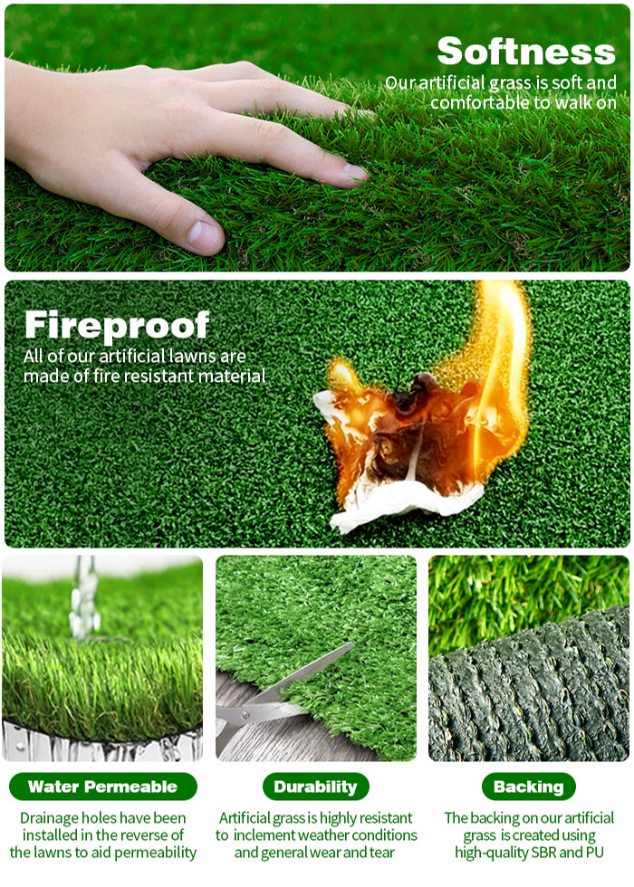 High-Density PP 20mm Artificial Grass Mat For Supermarket Goods Shelves