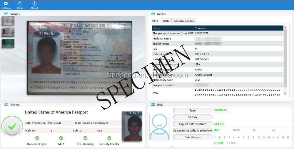 OCR MRZ Desktop ID Card Reader and Document Scanner Ideal in Need of Image Scanning