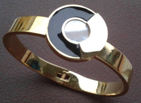 316L S.Steel Ladies Paris FASHION 18K IPG ROUND SHAPPED ENAMEL BV STYLE BANGLE