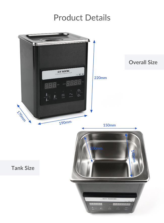Small Vibration Cleaning Machine , Digital Heated Ultrasonic Cleaner