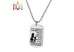 2.5mm Thickness Waterproof Engraved Pendant Necklace