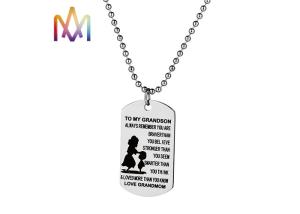 China 2.5mm Thickness Waterproof Engraved Pendant Necklace wholesale