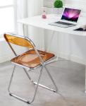 Metal Steel Frame Clear Acrylic Folding Chairs for Wedding Banquet Restaurant