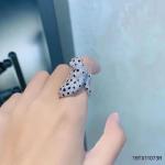 Moissanite Sterling Silver 925 Diamond Ring White Gold Leopard Ring