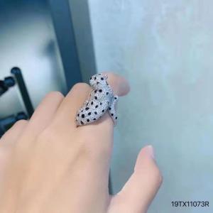 China Moissanite Sterling Silver 925 Diamond Ring White Gold Leopard Ring wholesale