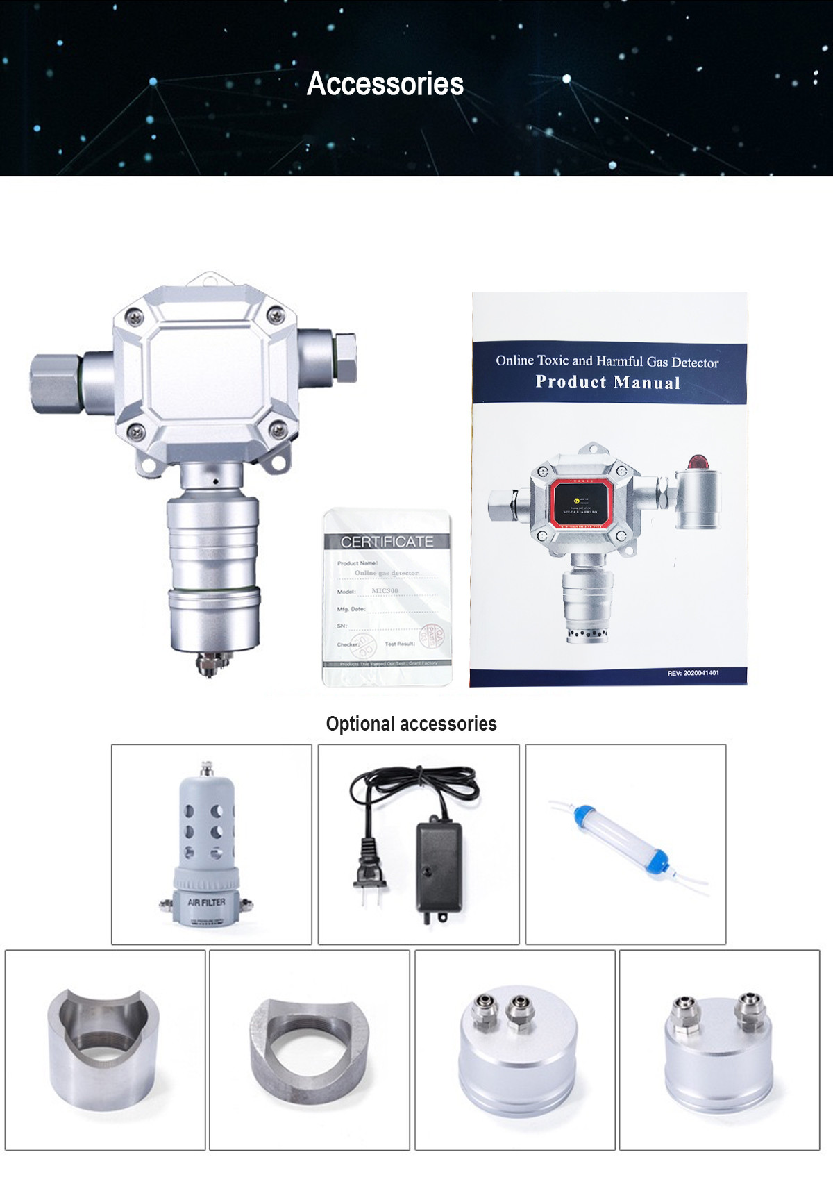Mic300 Fixed Gas Detector Outdoor Indoor 0-100ppm Industrial Toxic And Harmful O3