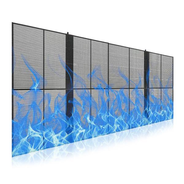 P5.2-10.4 Outdoor Transparent LED Display 5000nits 1000×500mm Cabinet Front
