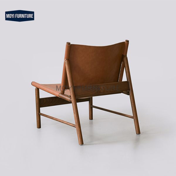 Living Room Furniture Leather Modern Saddle Cowhide Chair Smoky Grey Relaxed Comfortable Stylish Lounge Seat Seating Chair