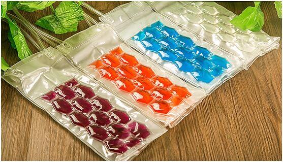 Customized Plastic Ice Pack Bag , PVC Refillable Wine Bottle Ice Bags