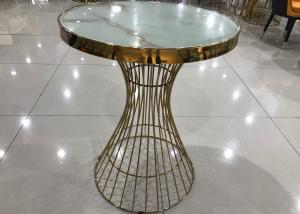 China Total Height 75cm Modern Wrought Iron Glass Coffee Table wholesale