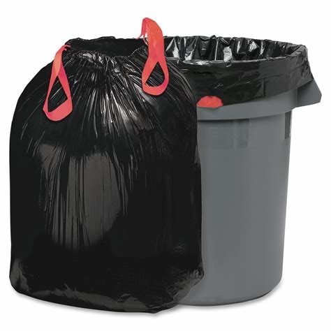 HDPE Black Drawstring Garbage Bags High Durability Environmental Friendly