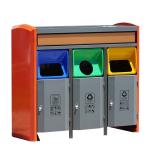 Powder Coating 3 Compartments 30L Metal Recycling Bin