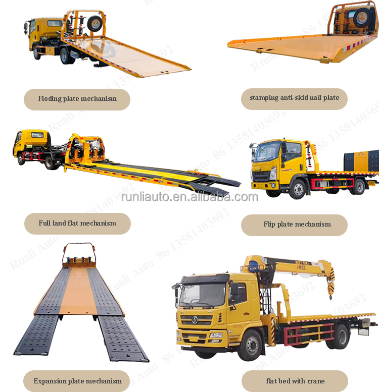 High Quality Brand 6ton 8ton Towing Equipment Flat Bed Tow Truck