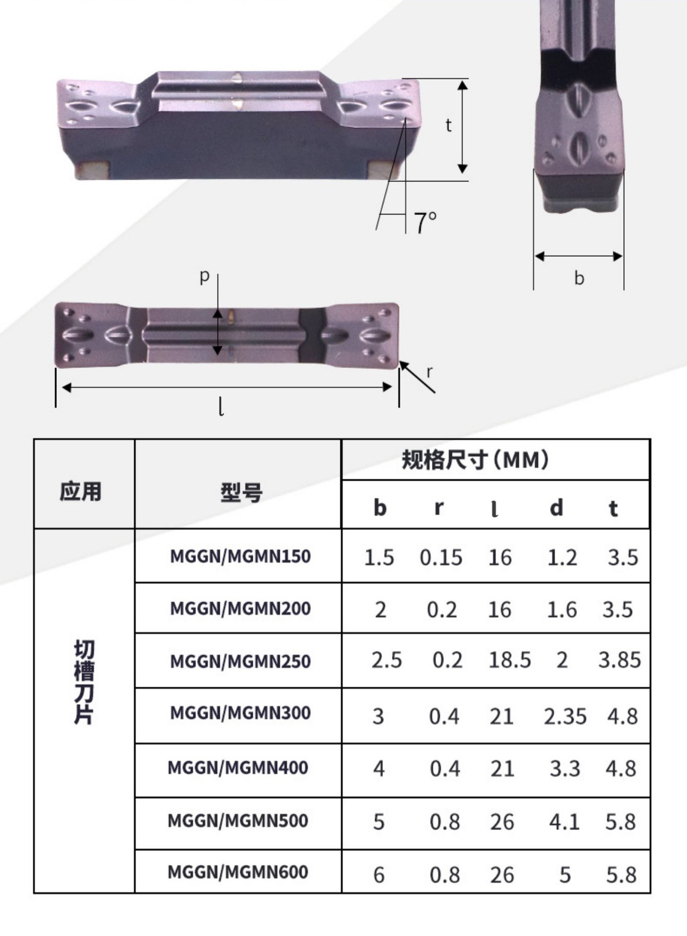 Mgmn150-G Precision CNC Parting Tool Inserts For Mold Processing Automotive Parts