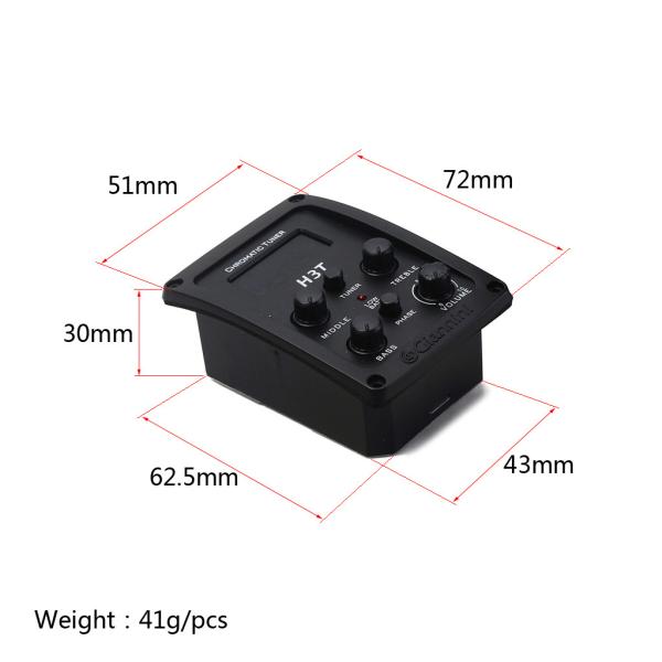 4 Band Bass Guitar Equalizer EQ Pickup For Acoustic Electric Guitars