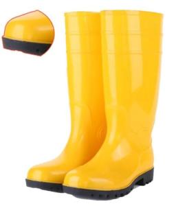 China Construction Site Safety Rain Boots Yellow Women'S Steel Toe Rain Boots wholesale