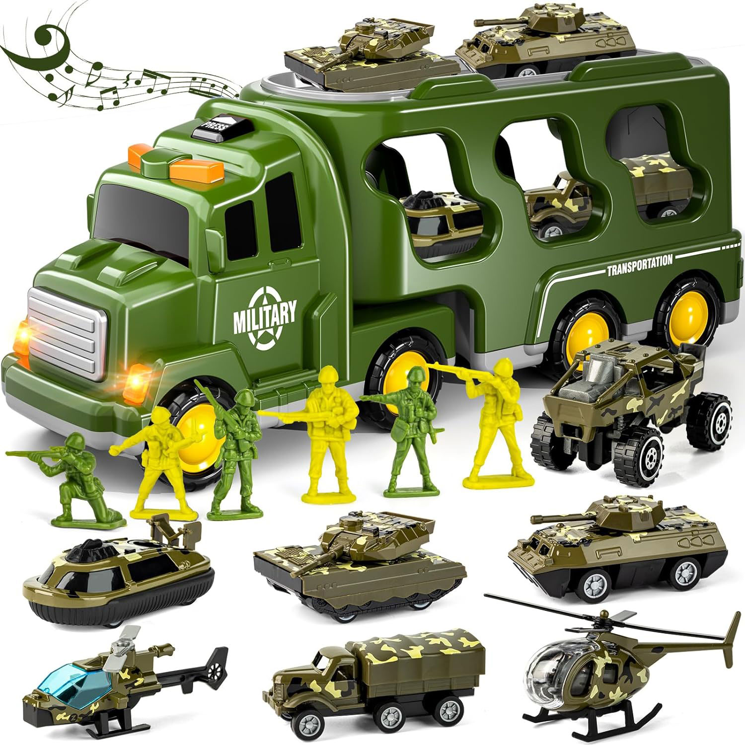 Army Men Toys and Military Truck Set for Unisex Kids Ages 0 to 24 Months