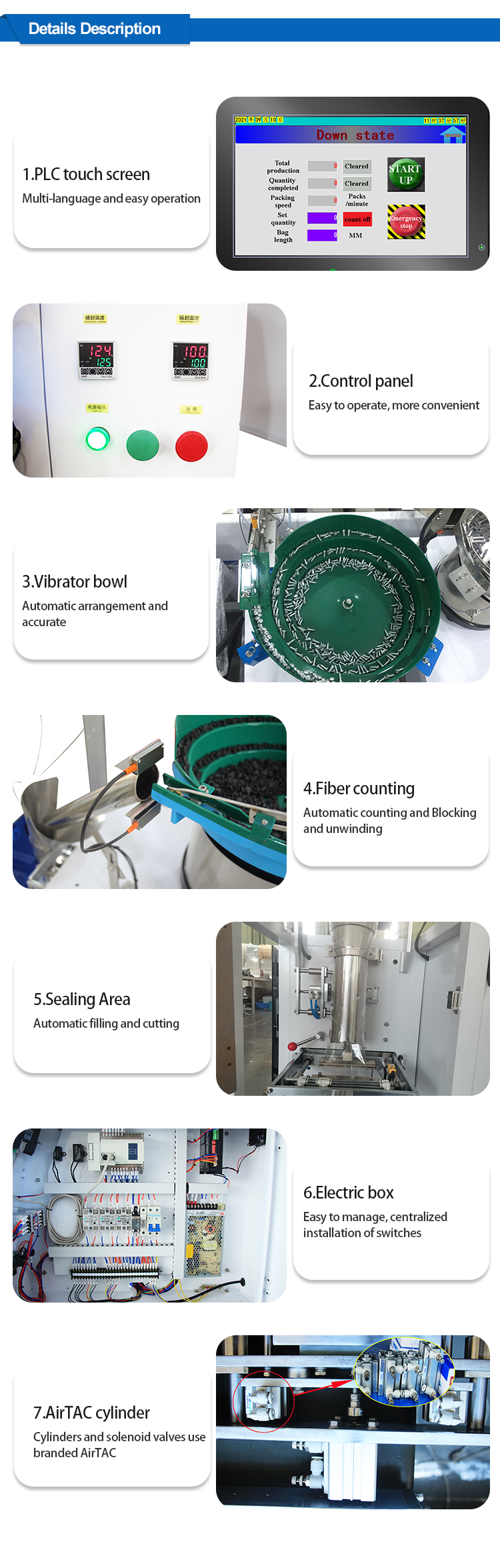 Auto Count Sealing Irons Parts Hardware Fittings Parts Packaging Machine