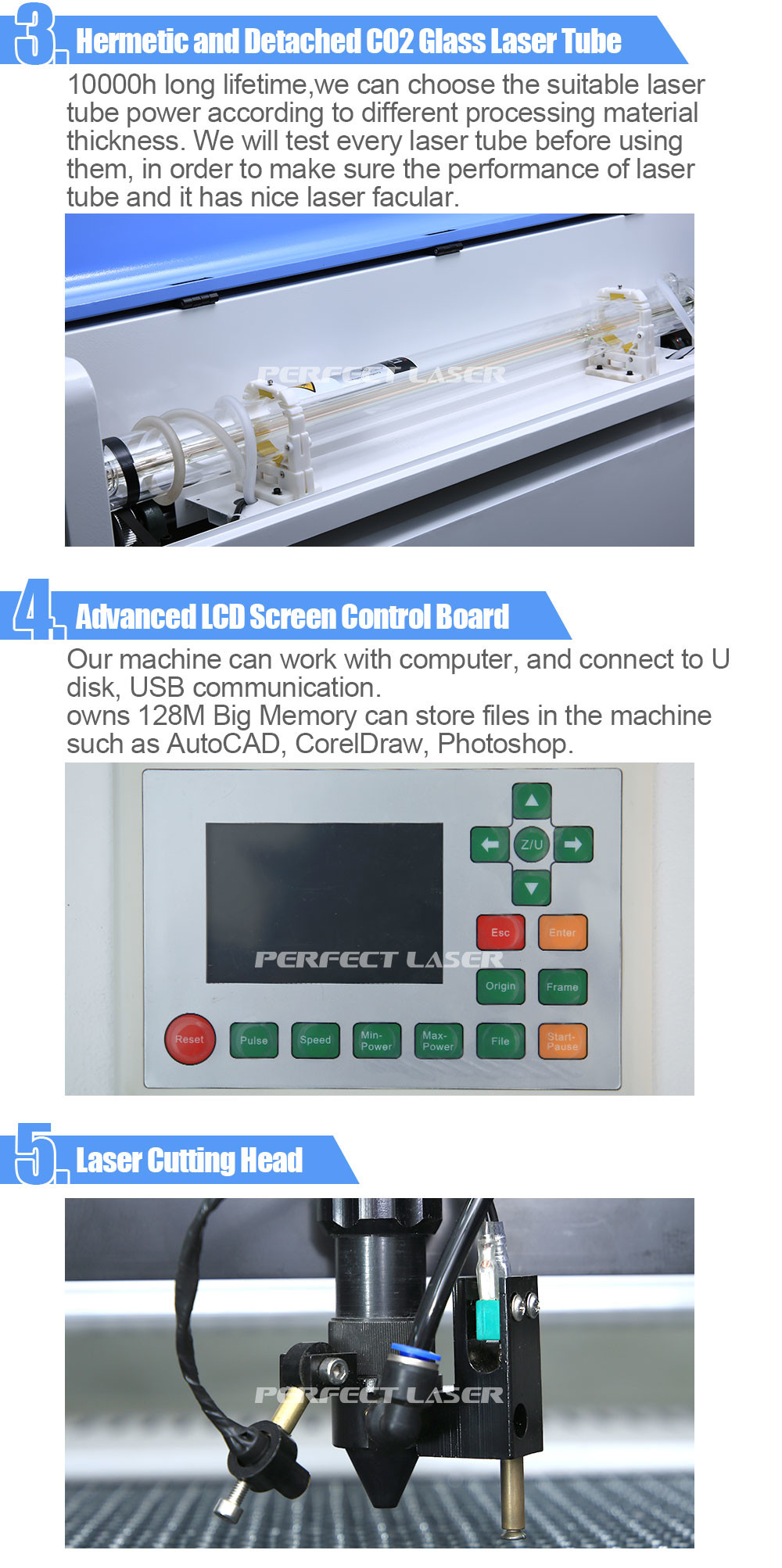 60W 100W 120W 150W CO2 Laser Engraver Signs , MDF acrylic laser cutting machine