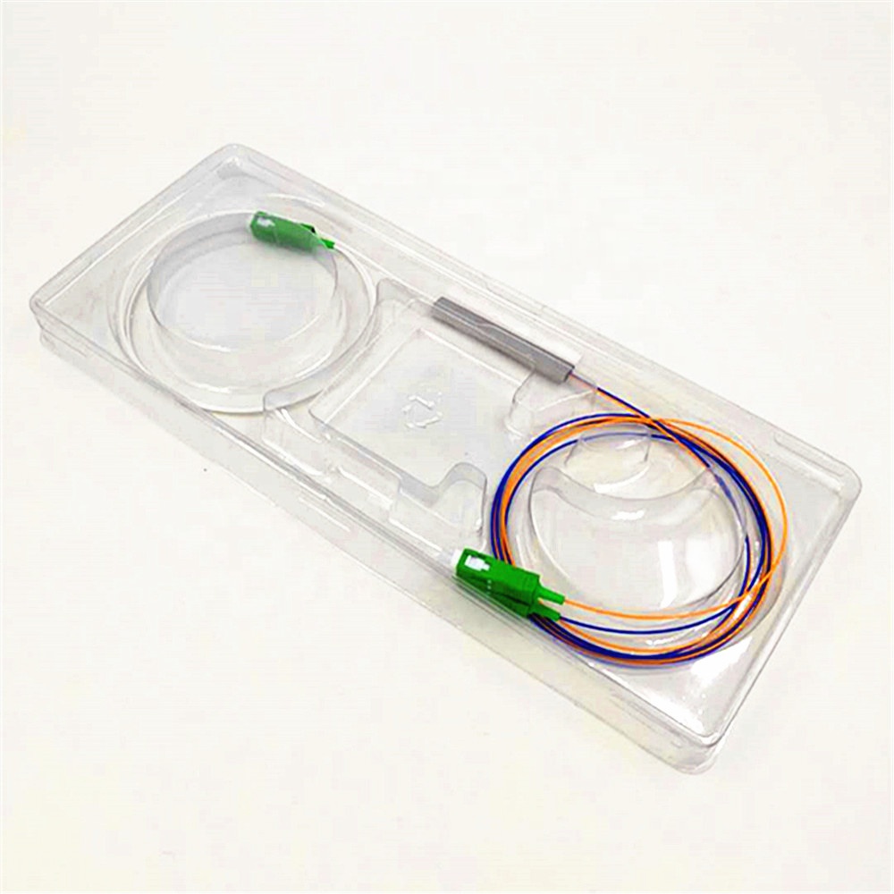 steel tube 1x2 plc splitter single mode splitter steel tube optic PLC fiber 1 x n splitter without connector