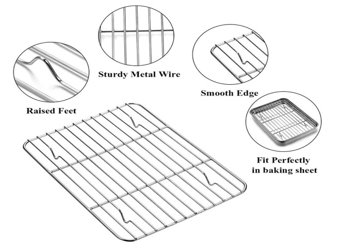 201 Stainless Steel Wire Mesh Cooling Rack Outdoor Barbecue Bbq Grill Tray