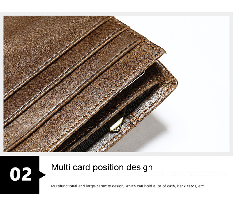 Short Length Genuine Leather Minibook Anti-Theft RFID Card Holder Wallet for OEM ODM