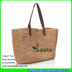 China LUDA raffia straw beach bag natural raffia straw tote bag wholesale wholesale