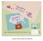 Laser Cut 3d Gift Pop Greeting Cards Cartoon Bear Birthday Cake