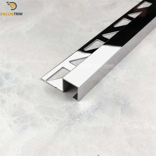 10mm Metal Tile Trims Shiny Silver Stainless Steel Tile Border Edge