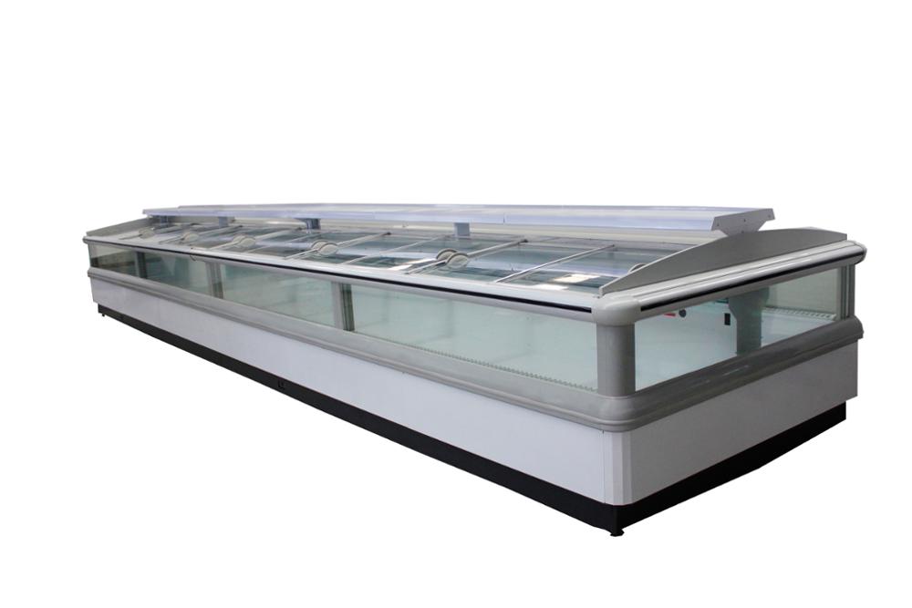 Electric Supermarket Refrigeration Equipment , Island Display Freezer