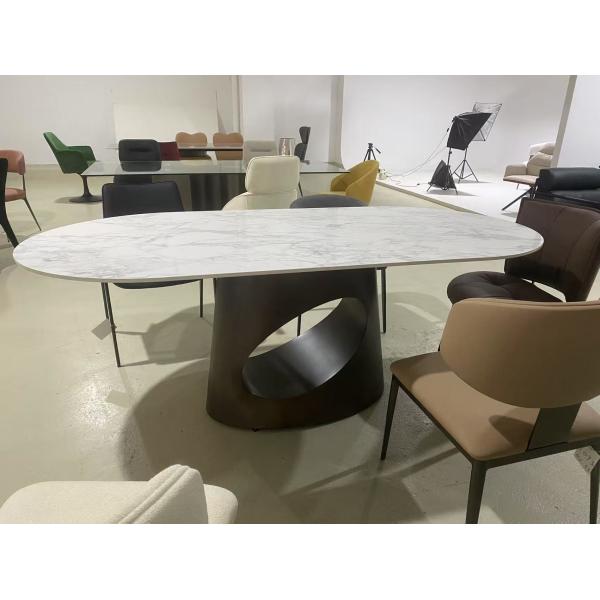 Durable and Stylish Marble Top Metal Base Dining Table For Home Dining Room