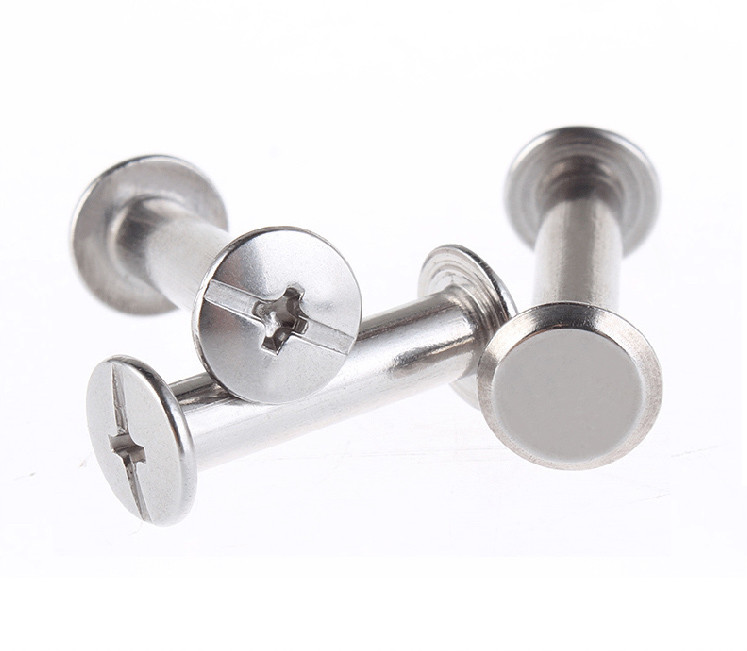 Stainless Steel Chicago Binding Barrels and Screws Big Truss Head Slotted Drive Butt Screws