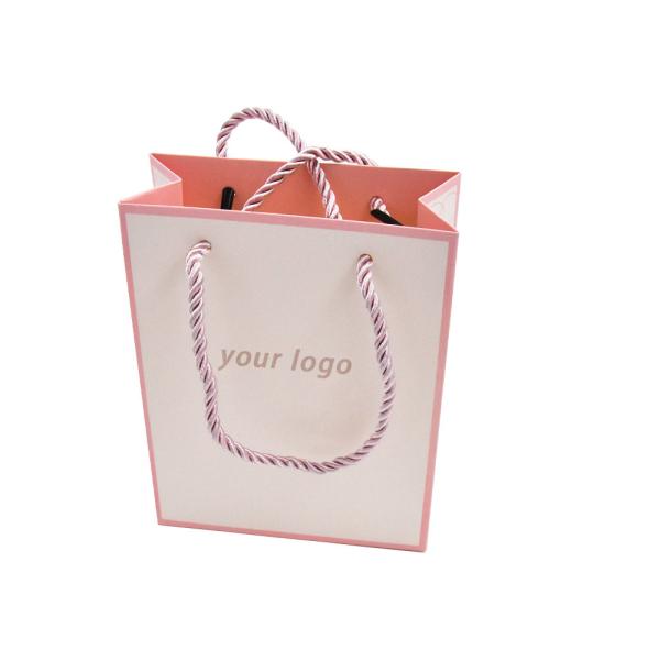 Carry Custom Paper Shopping Bags 250g Embossed Promotional With Matched PP Rope Handle
