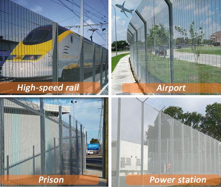 Anti Climb Security Fence / ClearVu Security Fence For House Garden Prison Airport