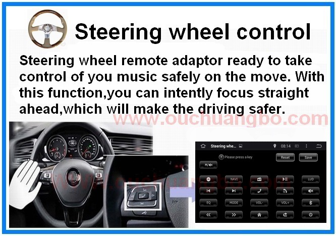 Ouchuangbo Car Multimedia Stereo 3G Wifi BT Touch Screen DVD System Android 4.4 for Ford Edge /Fusion /Focus OCB-7014D