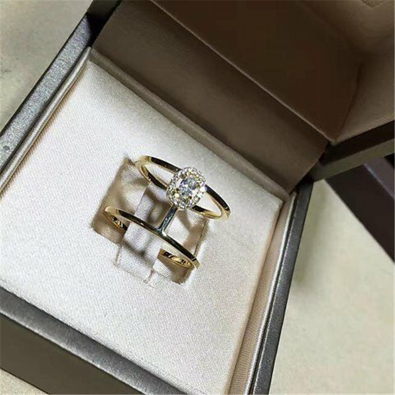 Luxury jewelry Mk diamond ring 18k white gold yellow gold rose gold diamond ring Real low price and high quality jewels