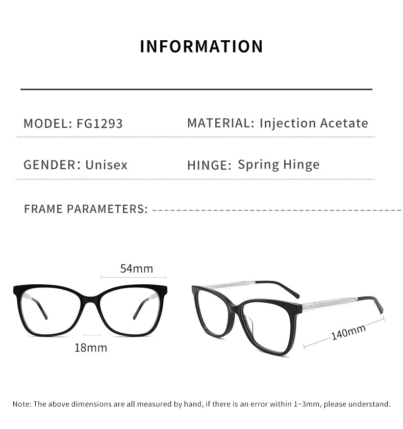 Optical Transparent Acetate Glasses Frames Women Non Prescription