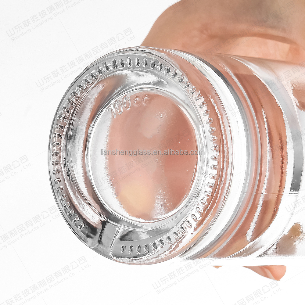 200ml 375ml 500ml 750ml 1000ml Clear Glass Tequila Liquor Bottle with Cork Lid