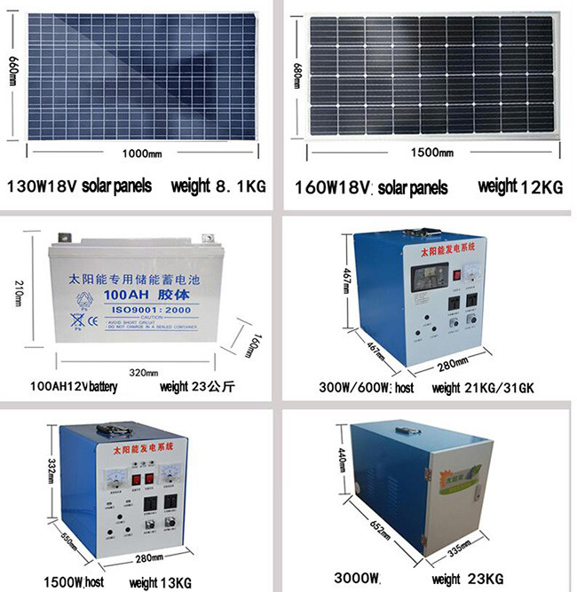 5V 12V DC Portable Solar Power Systems 3000W Lead Acid Battery For Mobile / PC Charging