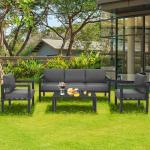 AJUNION 4 Piece Patio Furniture Seating Set Aluminum Outdoor for Modern Design